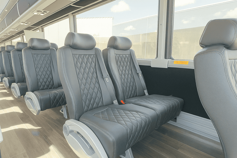 interior of Coach Bus Allen charter bus