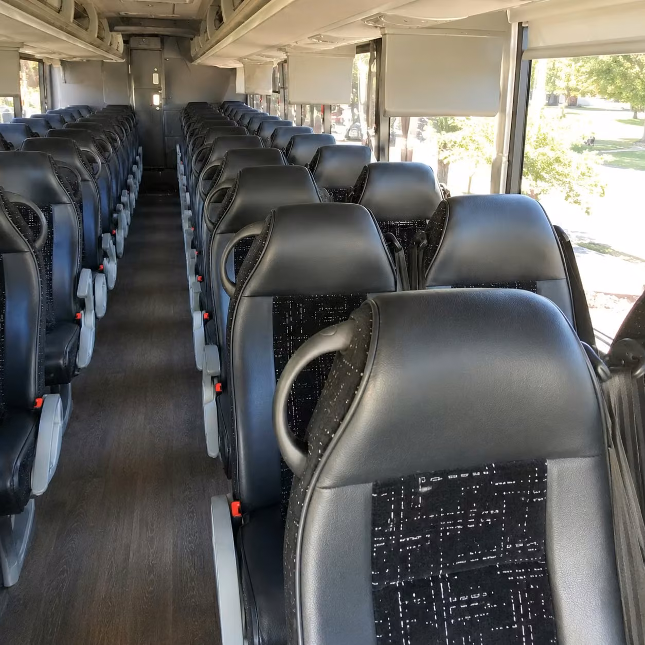 allen charter bus interior