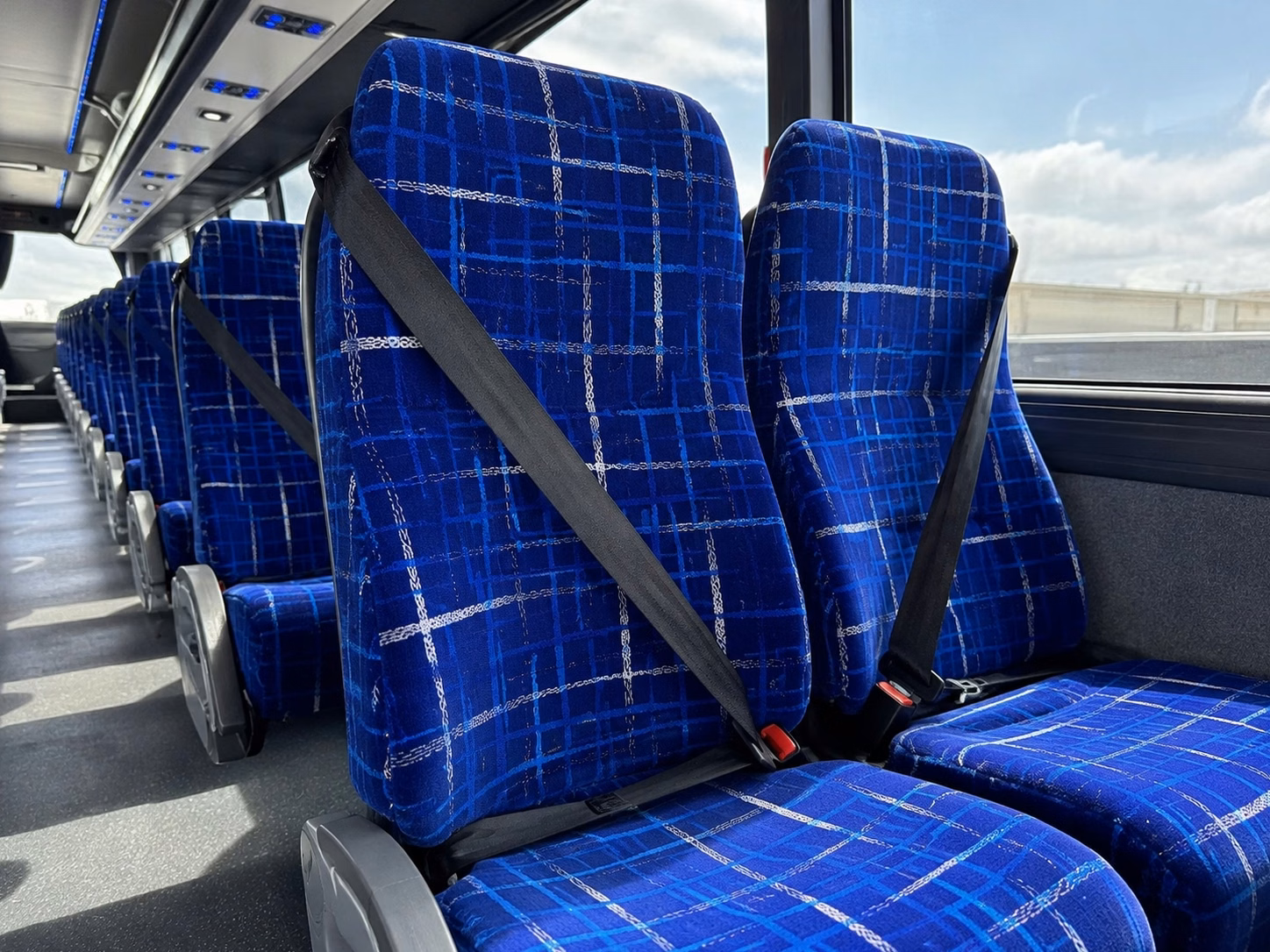allen charter bus rental interior